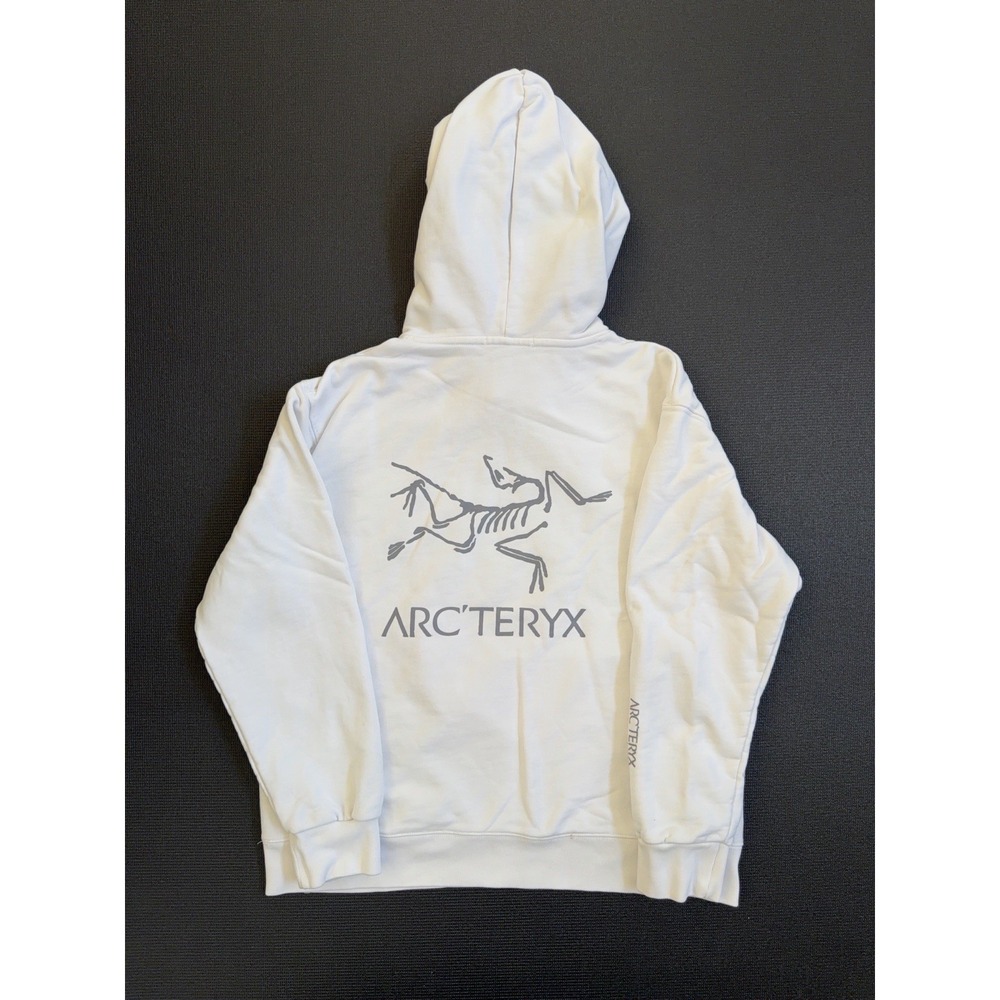 Arc'teryx Emblem Fleece Pullover Hoodie White Mens Size L